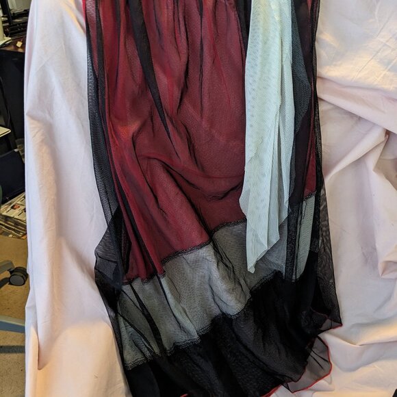 Mesh Sexy Nightgown W;/G String Panties Size XL Red & Black See Through New W/T - Picture 5 of 5